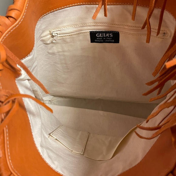 Guia’s orange fringe leather bag - Picture 10 of 10